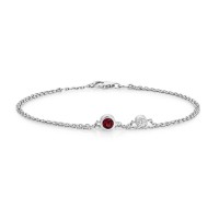Sterling silver Lab Grown Ruby and Diamond Bracelet