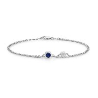 Sterling silver Lab Grown Sapphire and Diamond Bracelet
