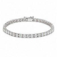 9ct White Gold Lab Grown 5.00ct Diamond Tennis Bracelet