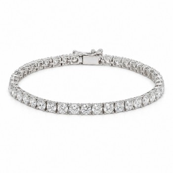 9ct White Gold Lab Grown 5.00ct Diamond Tennis Bracelet
