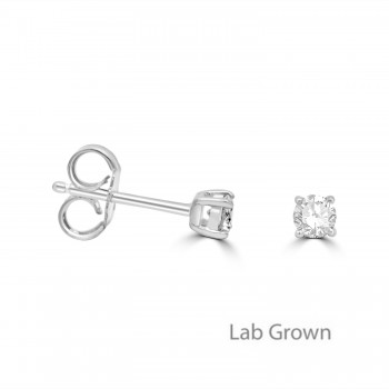 Sterling silver Lab Grown Diamond 3mm Solitaire stud earrings