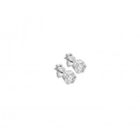 Sterling silver Hexagonal Solitaire stud earrings