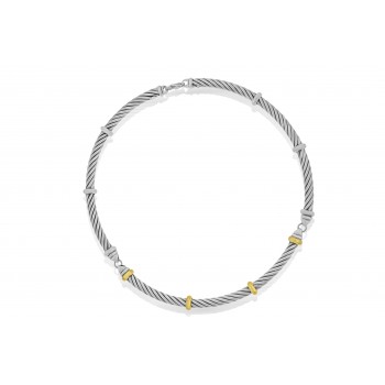Sterling Silver & 18ct Gold Gemoro Collar