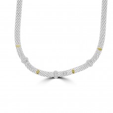 Sterling silver & 9ct Gold Mesh Collar