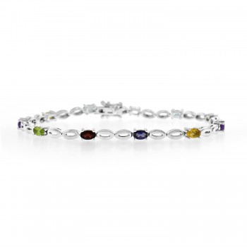 Sterling Silver Multi-stone Bracelet