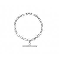 Sterling silver Figaro T-Bar Bracelet