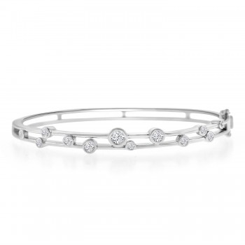 Sterling Silver Two-row Bubble Bangle