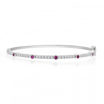 Sterling Silver Ruby Bangle