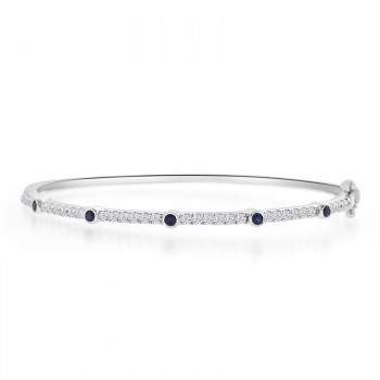 Sterling Silver Sapphire Bangle
