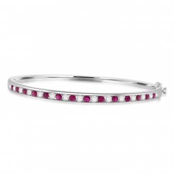 Sterling silver natural Ruby Bangle