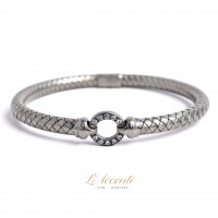 Sterling silver Diamond Circle of Life Bangle