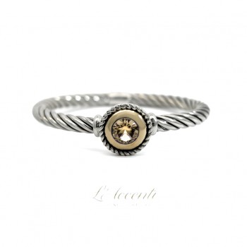 Sterling silver 18ct Gold LAccenti Citrine Round Bangle