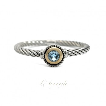 Sterling silver 18ct Gold Blue Topaz LAccenti Bangle