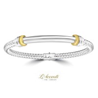 Sterling silver 18ct Gold Anaconda Cuff Bangle