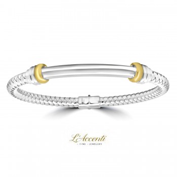 Sterling silver 18ct Gold Anaconda Cuff Bangle
