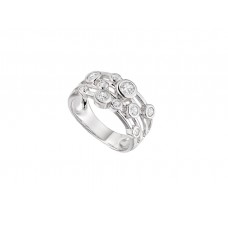 Sterling silver Stone set Bubble Broad band ring