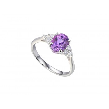 Sterling silver Amethyst Trefoil Dress ring