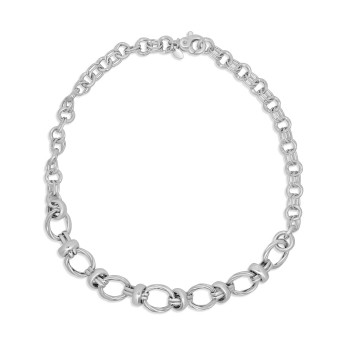 Sterling silver Twisted ring Necklet