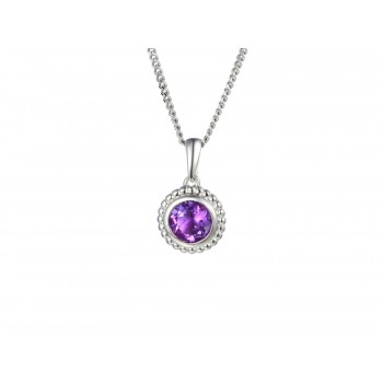 Sterling silver Amethyst Beaded Pendant chain