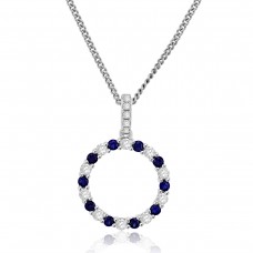 Sterling Silver Sapphire Circle of Life Pendant Chain