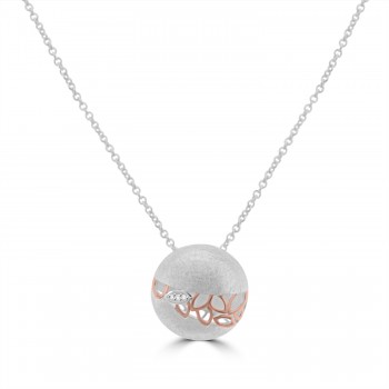 Sterling silver Two tone Rose Counter pendant chain