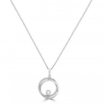 Sterling silver Circle overlap Pendant chain