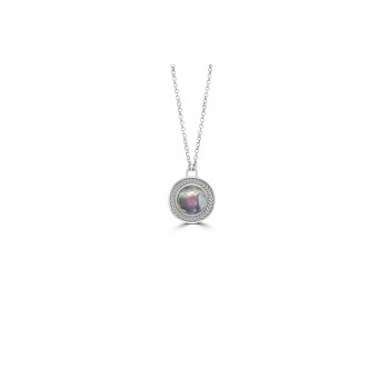 Mother of Pearl and Silver pendant and chain
