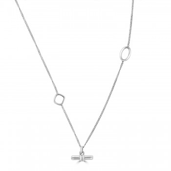 Sterling silver T-Bar and Shape Pendant chain