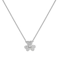 Sterling silver Pave set Shamrock pendant chain