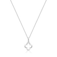 Sterling silver Open Clover pendant chain