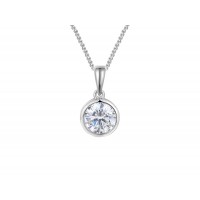 Sterling silver Solitaire Bezel Pendant chain
