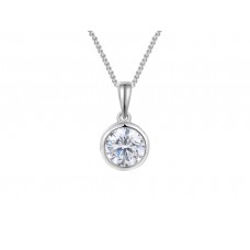 Sterling silver Solitaire Bezel Pendant chain
