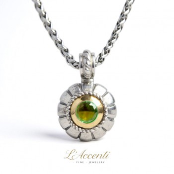 Sterling silver 18ct Gold LAccenti Citrine Circle Pendant