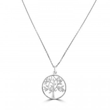 Sterling silver Cubic Zirconia Tree of Life Pendant