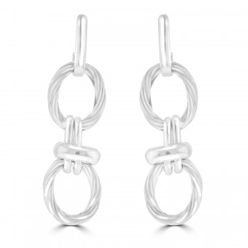 Sterling silver Twist Ring Drop earrings