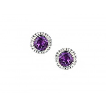 Sterling silver Amethyst stud earrings