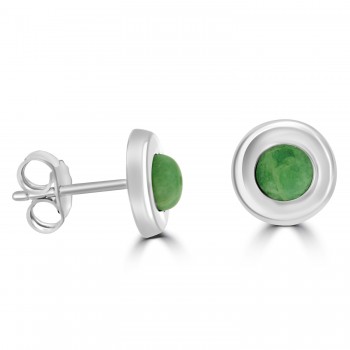 Sterling silver Amazonite stone stud earrings