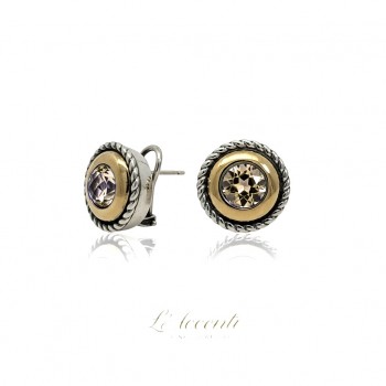 Sterling Silver 18ct Gold Citrine LAccenti stud earrings
