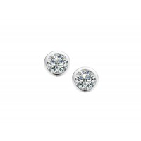 Sterling silver Solitaire Bezel stud earrings