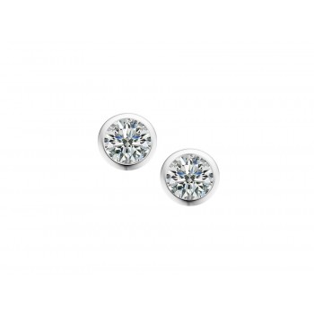 Sterling silver Solitaire Bezel stud earrings