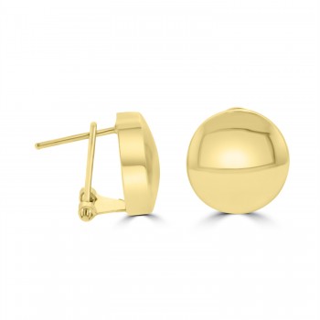 18ct Gold 13mm Button Stud earrings