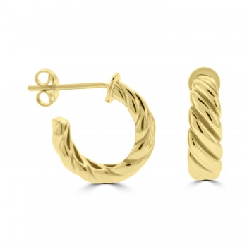 18ct Gold Twist effect Hoop earring