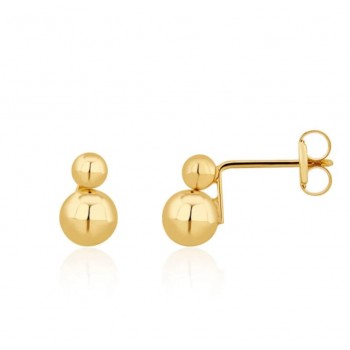 9ct Gold Double Bead stud earring