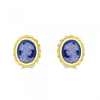 9ct Gold Cameo stud earings