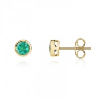 9ct Gold Emerald Solitaire stud earrings