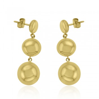 9ct Rose Gold 3-Tier Bead Drop Earrings