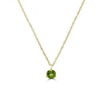 18ct Gold Peridot Solitaire Pendant chain