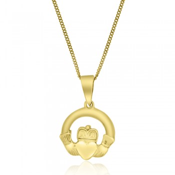 9ct Gold Claddagh Pendant