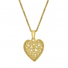 9ct Gold Filigree Heart Pendant