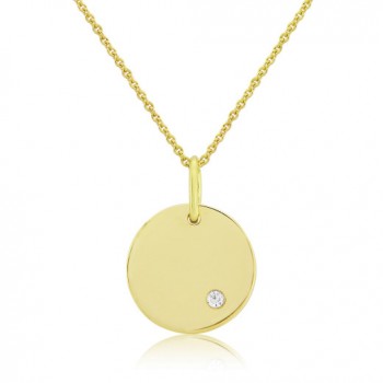 9ct Gold Diamond Pendant Disc chain